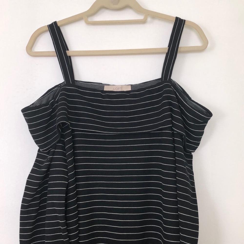 Ann Taylor Loft Off Shoulder Striped Dress Sz 14